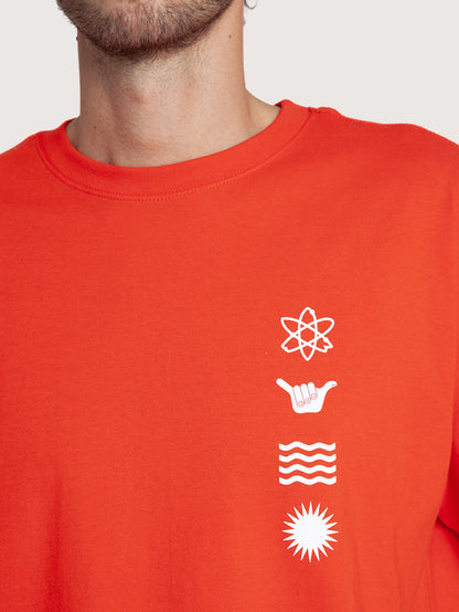 Camiseta Manga Curta Vermelha Hang Loose Mood