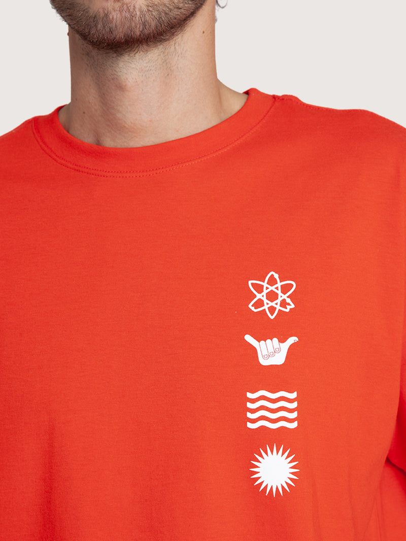 Camiseta Manga Curta Vermelha Hang Loose Mood