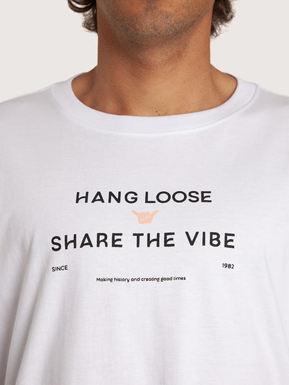 Camiseta Manga Curta Branca Hang Loose Play