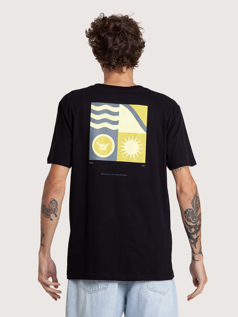 Camiseta Manga Curta Preta Hang Loose Play