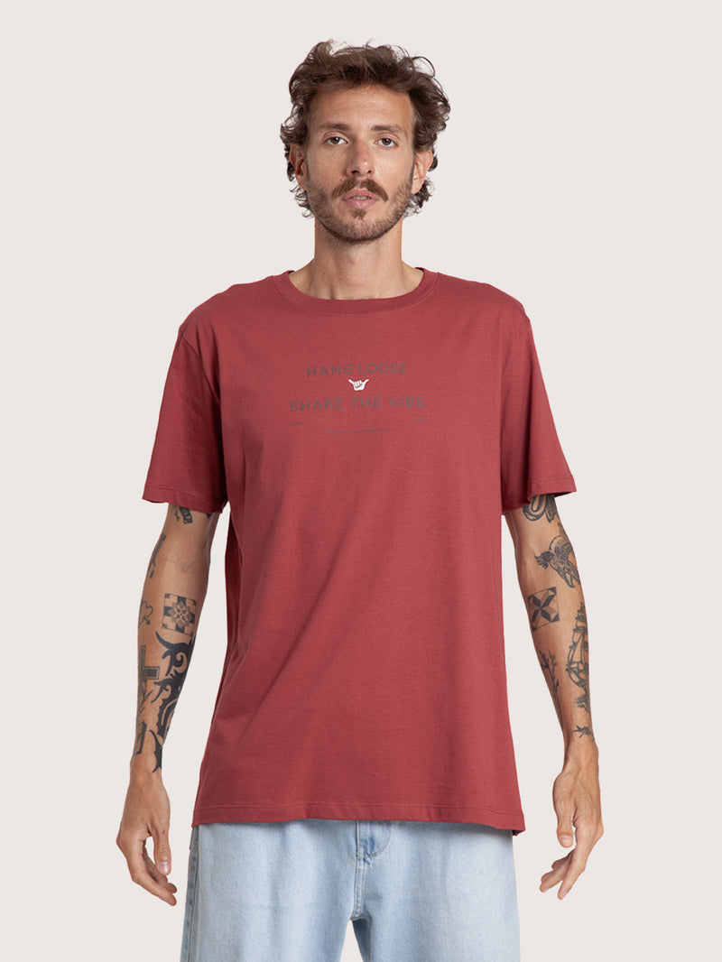 Camiseta Manga Curta Vinho Hang Loose Play