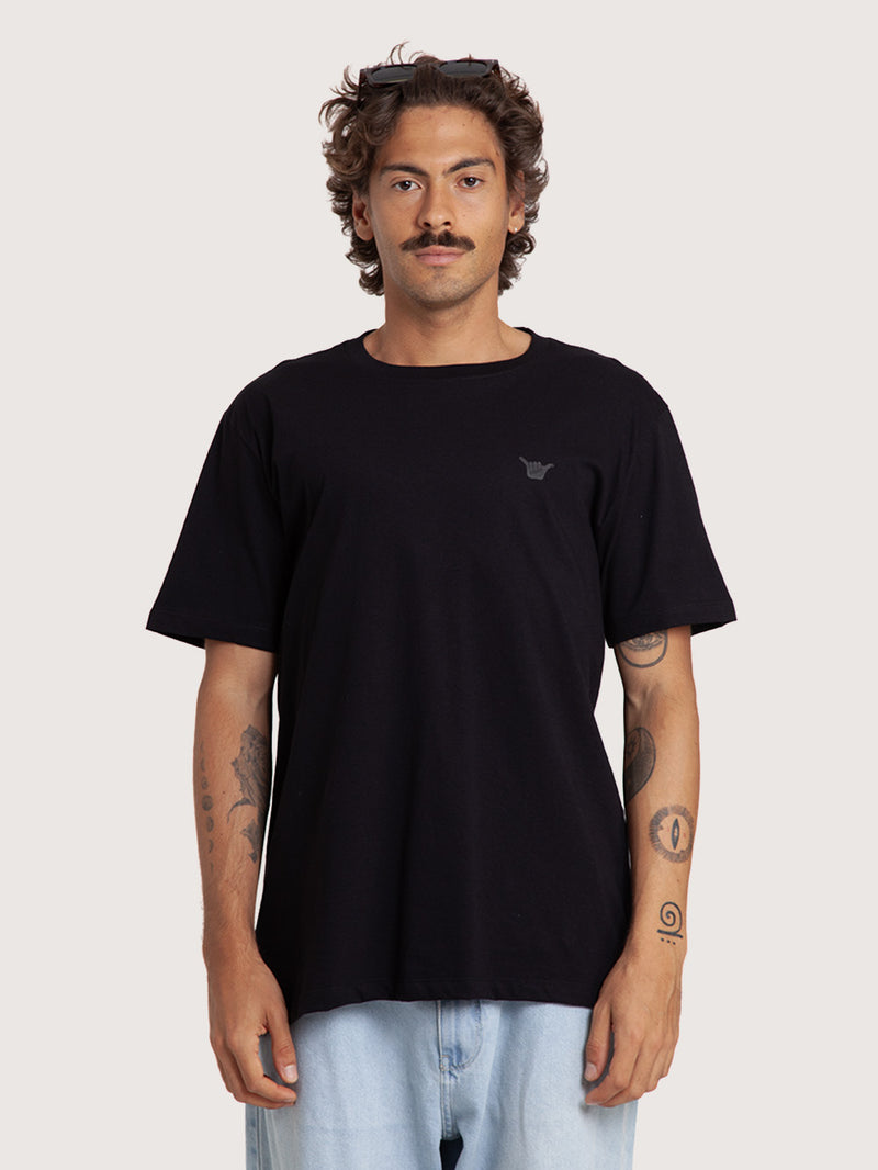 Camiseta Preta Hang Loose Apple