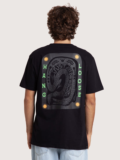 Camiseta Preta Hang Loose Apple
