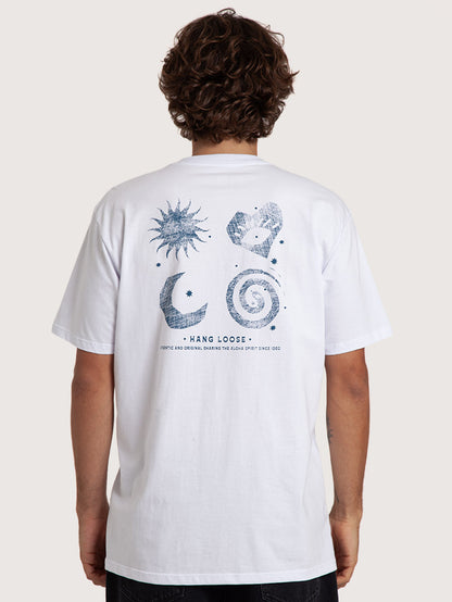 Camiseta Manga Curta Branco Masculina Hang Loose Sertão