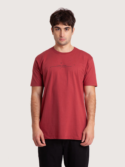 Camiseta Manga Curta Bordô Masculina Hang Loose Sertão