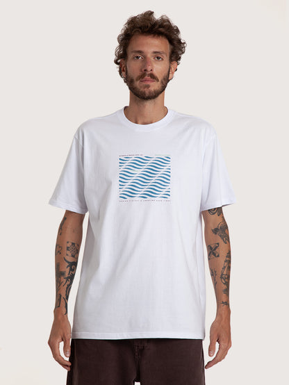 Camiseta Manga Curta Branca Masculina Hang Loose Wind