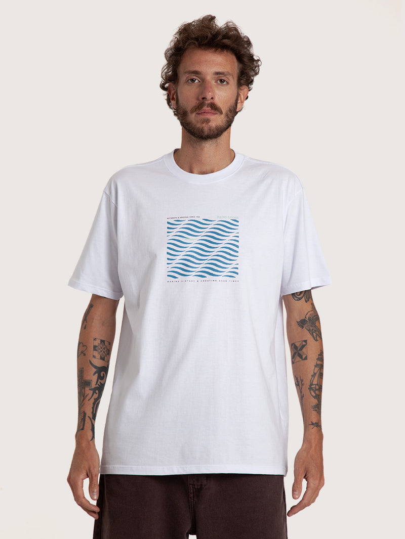 Camiseta Manga Curta Branca Masculina Hang Loose Wind