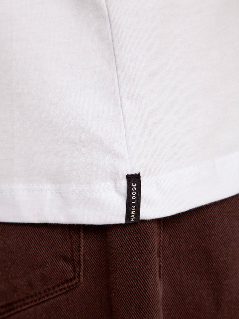 Camiseta Manga Curta Branca Masculina Hang Loose Sign