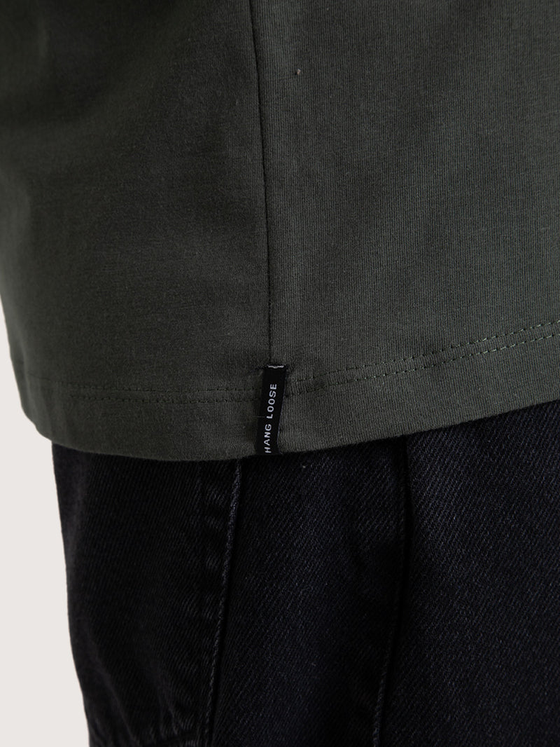 Camiseta Manga Curta Verde Masculina Hang Loose Sign