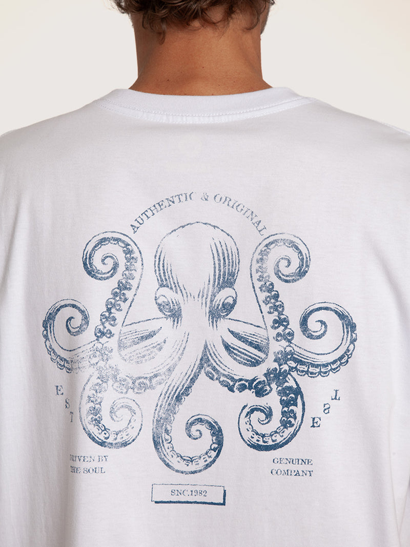 Camiseta Manga Curta Branca Hang Loose Octopuss