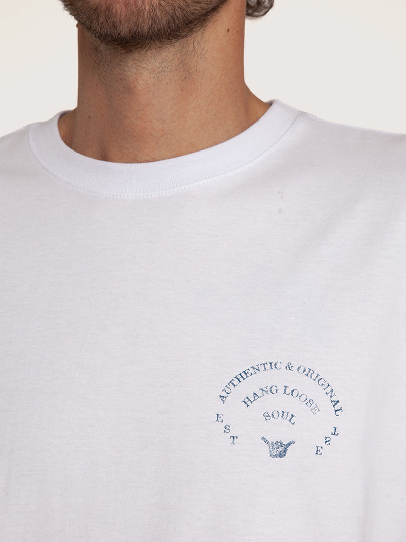 Camiseta Manga Curta Branca Hang Loose Octopuss