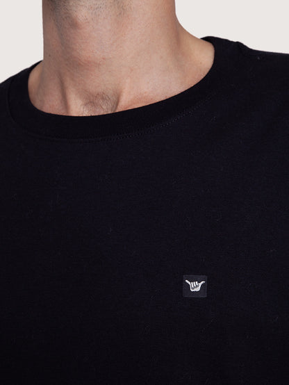 Camiseta Manga Curta Preta Hang Loose Mini