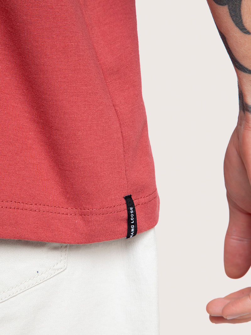 Camiseta Manga Curta Bordô Hang Loose Mini