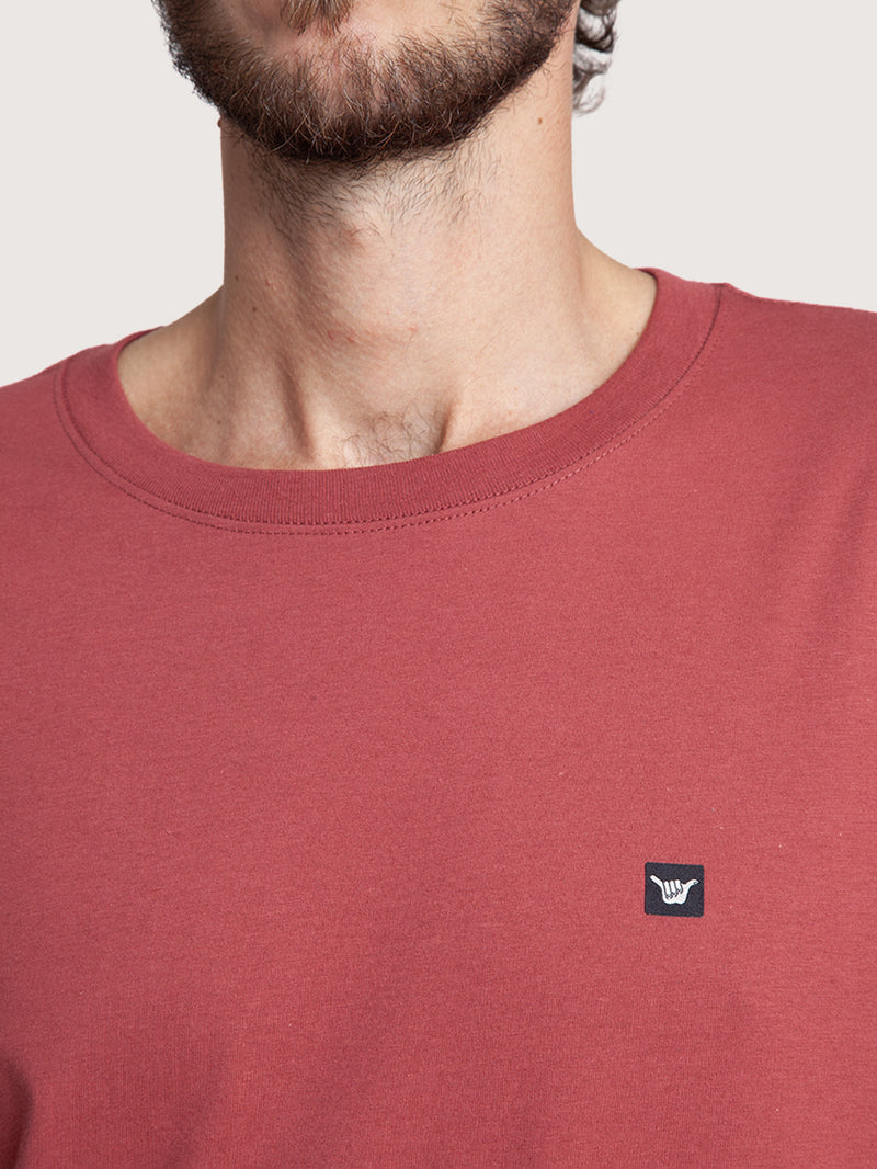 Camiseta Manga Curta Bordô Hang Loose Mini