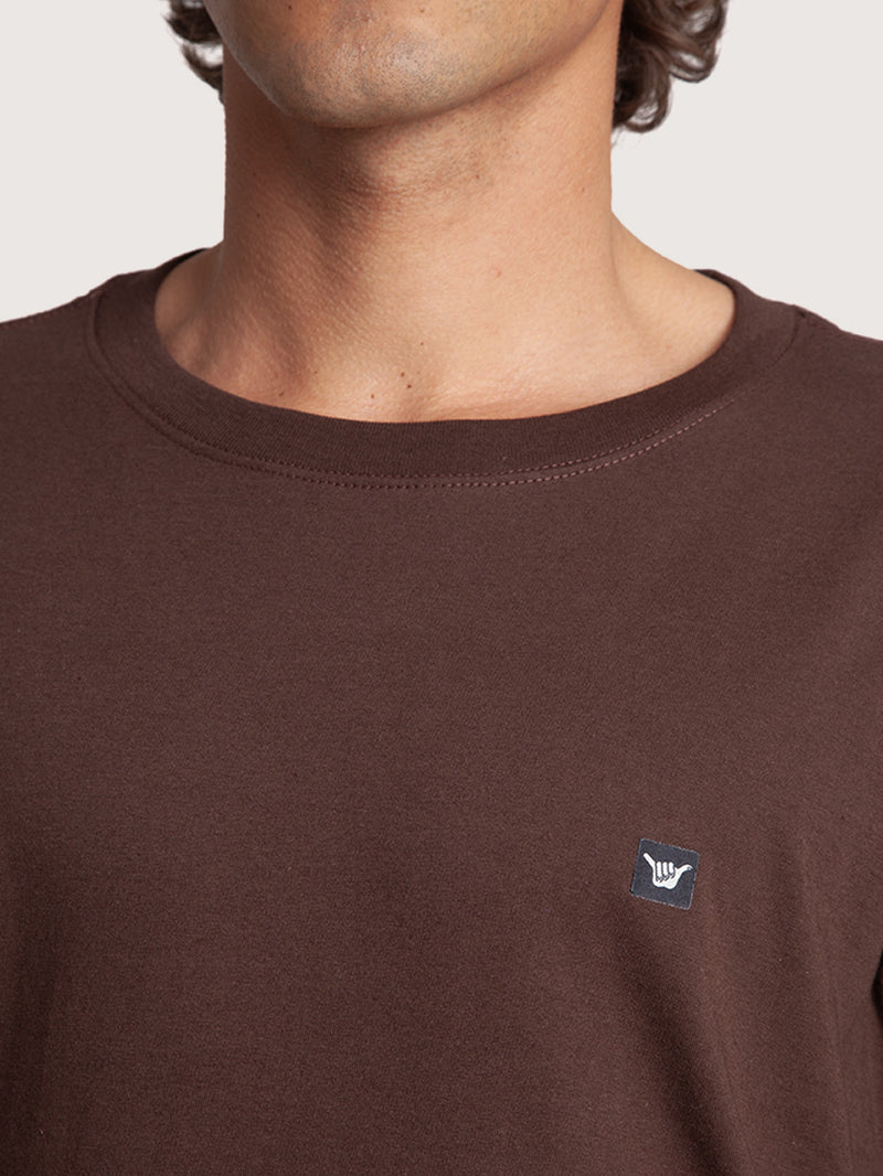 Camiseta Manga Curta Marrom Hang Loose Mini