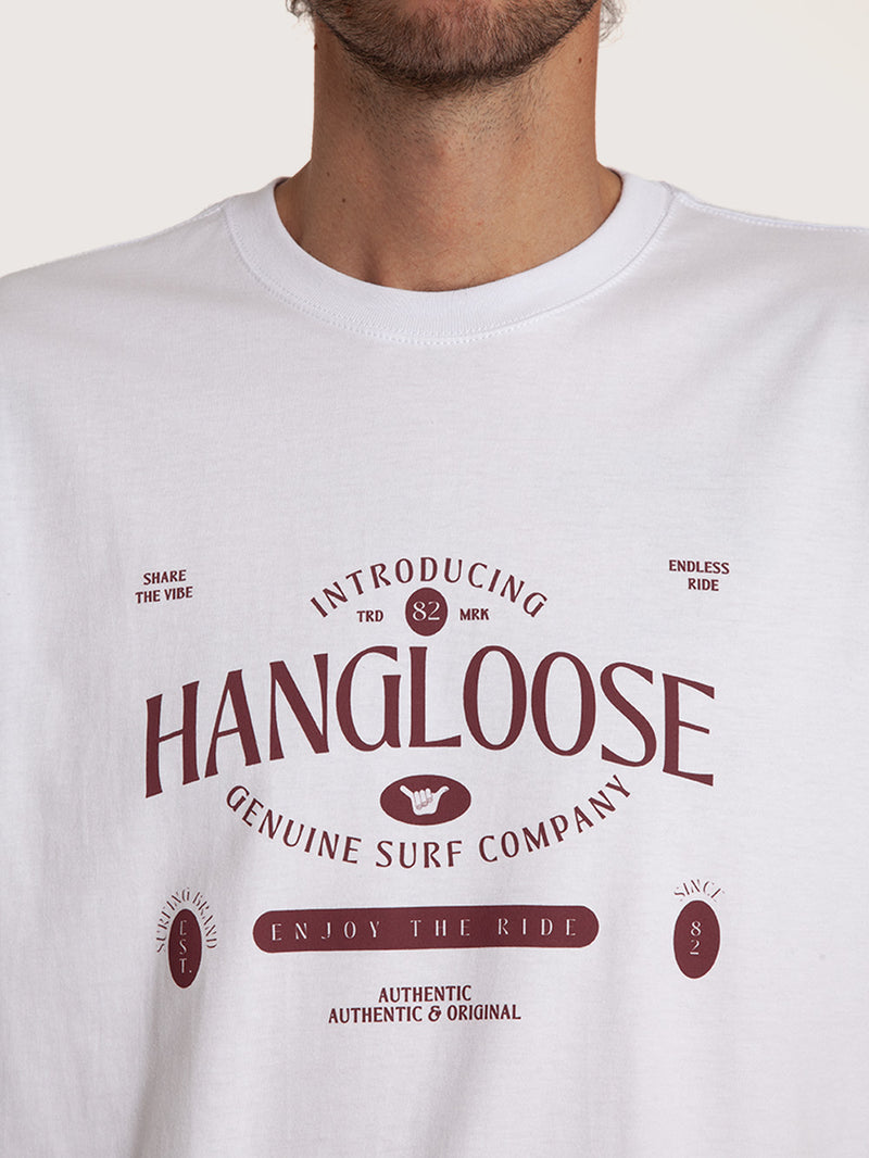 Camiseta Manga Curta Branca Masculina Hang Loose Redlabel