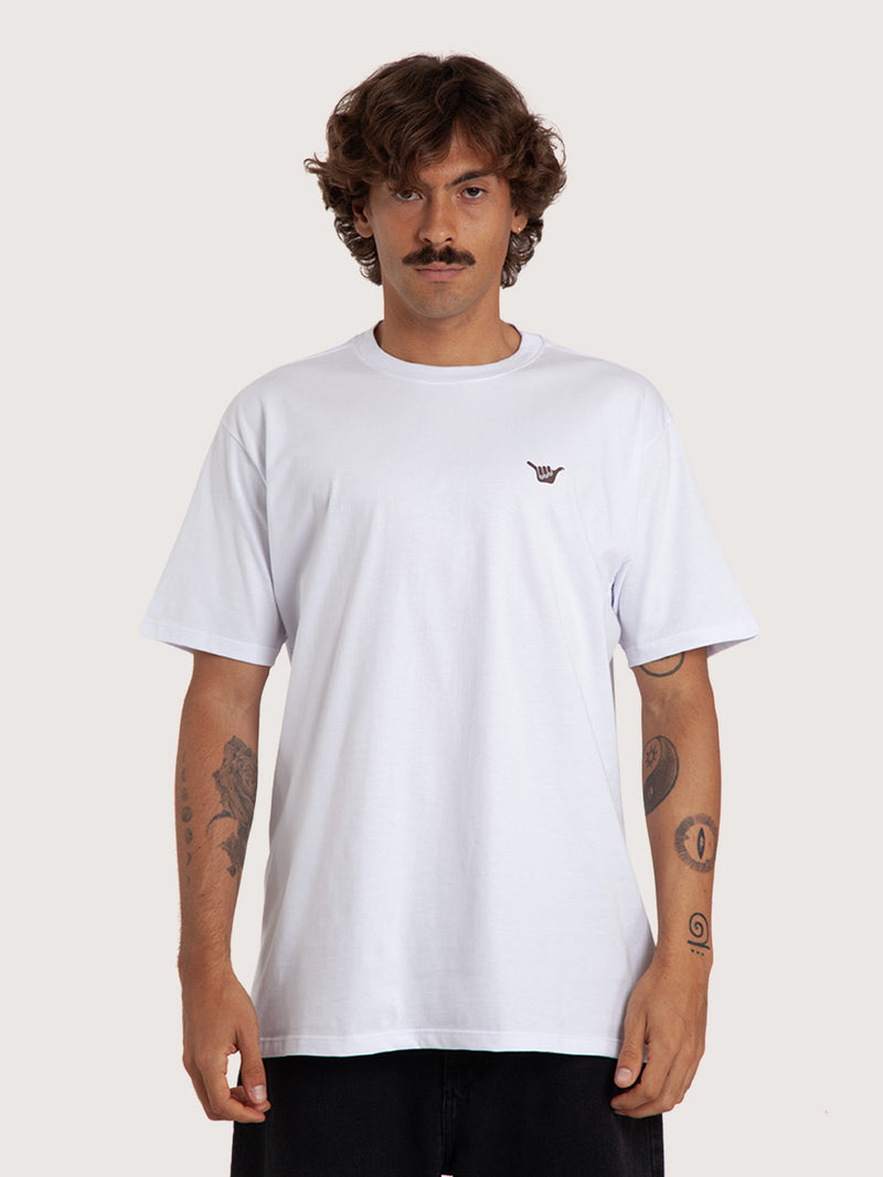 Camiseta Manga Curta Branca Masculina Hang Loose Company