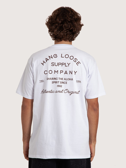 Camiseta Manga Curta Branca Masculina Hang Loose Company