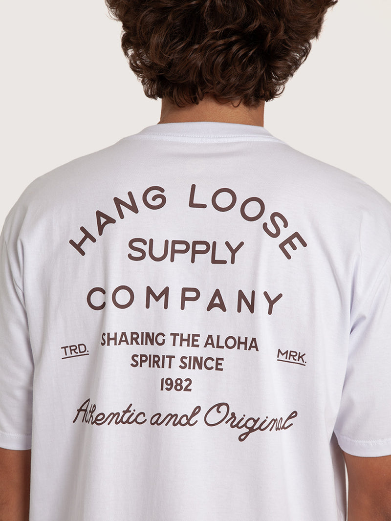 Camiseta Manga Curta Branca Masculina Hang Loose Company