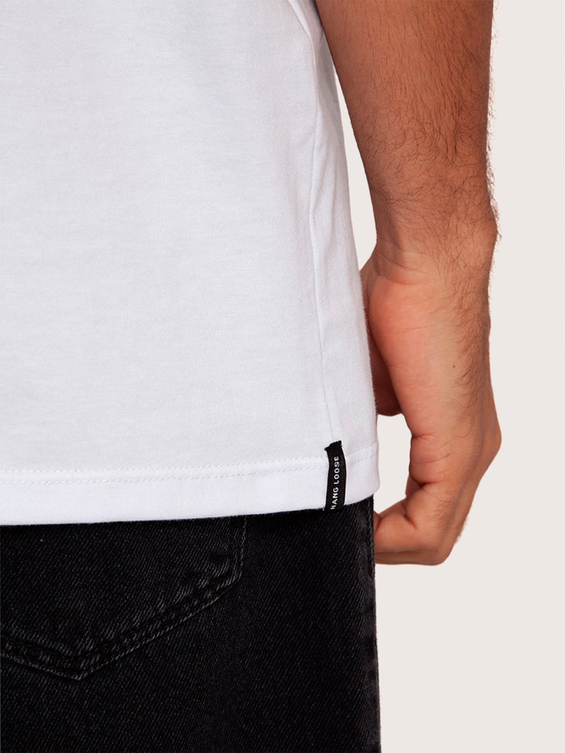Camiseta Manga Curta Branca Masculina Hang Loose Company