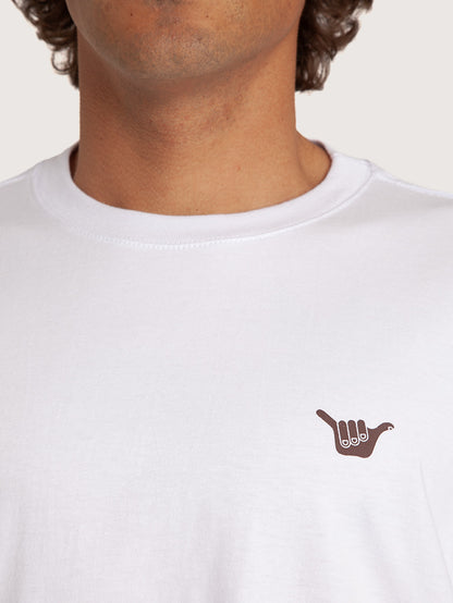 Camiseta Manga Curta Branca Masculina Hang Loose Company