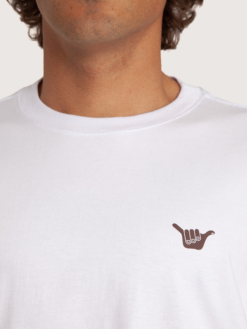 Camiseta Manga Curta Branca Masculina Hang Loose Company