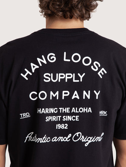 Camiseta Manga Curta Preta Masculina Hang Loose Company