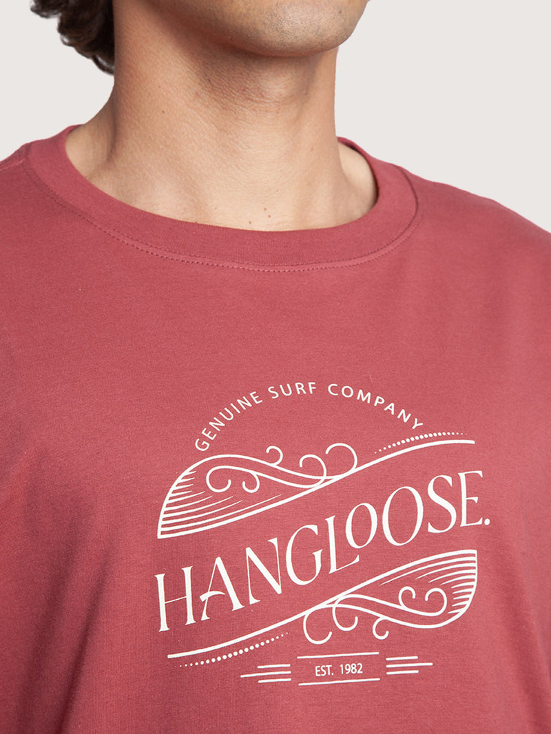 Camiseta Manga Curta Hang Loose Bordô Genuine