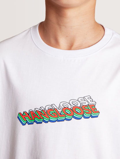 Camiseta Juvenil Lines Hang Loose Branca