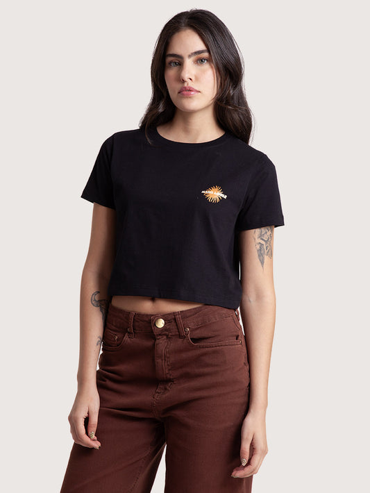 Camiseta Manga Curta Hang Loose Sunkissed Preta Feminina