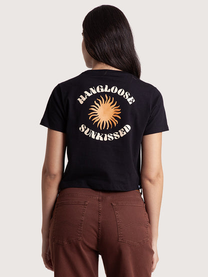 Camiseta Manga Curta Hang Loose Sunkissed Preta Feminina