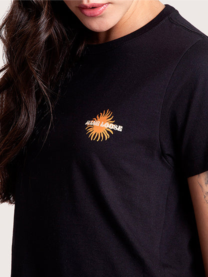Camiseta Manga Curta Hang Loose Sunkissed Preta Feminina