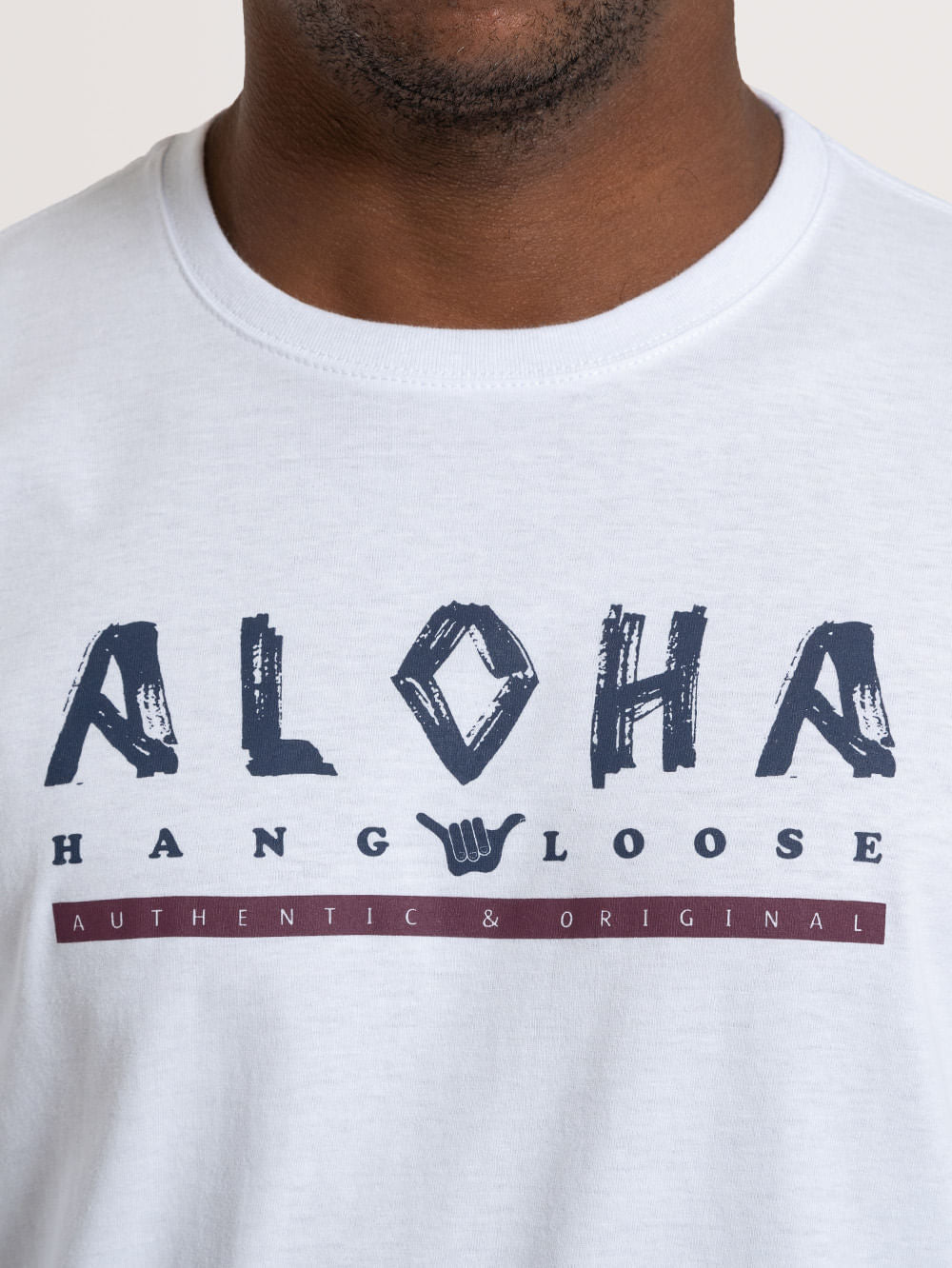 Camiseta Manga Longa Hang Loose Aloha Branca