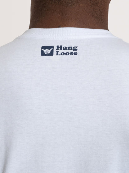 Camiseta Manga Longa Hang Loose Aloha Branca