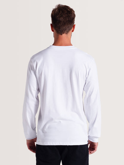 Camiseta Branca Manga Longa Hang Loose Logo