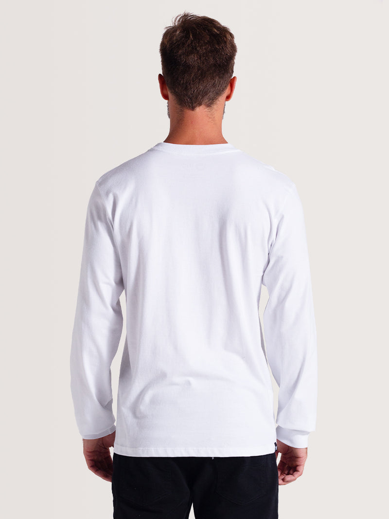 Camiseta Branca Manga Longa Hang Loose Logo