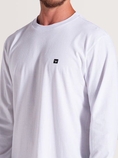 Camiseta Branca Manga Longa Hang Loose Logo