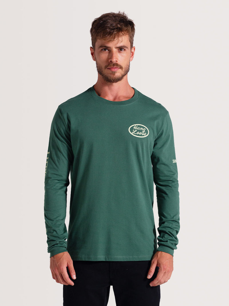 Camiseta Manga Longa Cali Hang Loose Verde