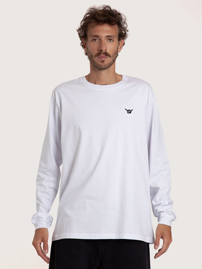 Camiseta Manga Longa Branco Hang Loose Logo