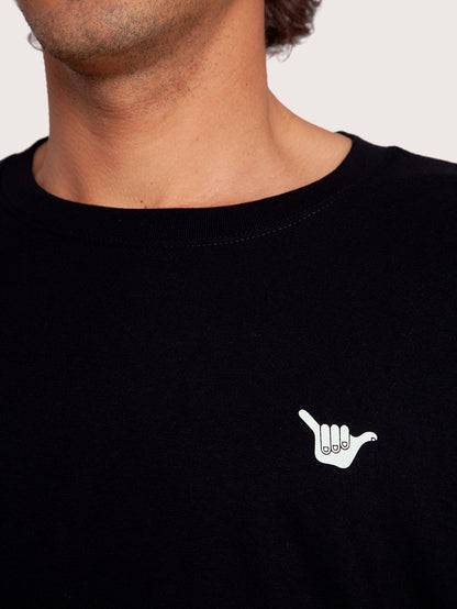 Camiseta Manga Longa Preto Hang Loose Logo