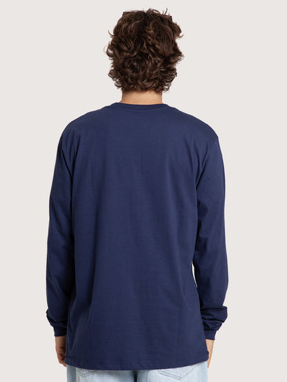 Camiseta Manga Longa Azul Marinho Hang Loose Logo