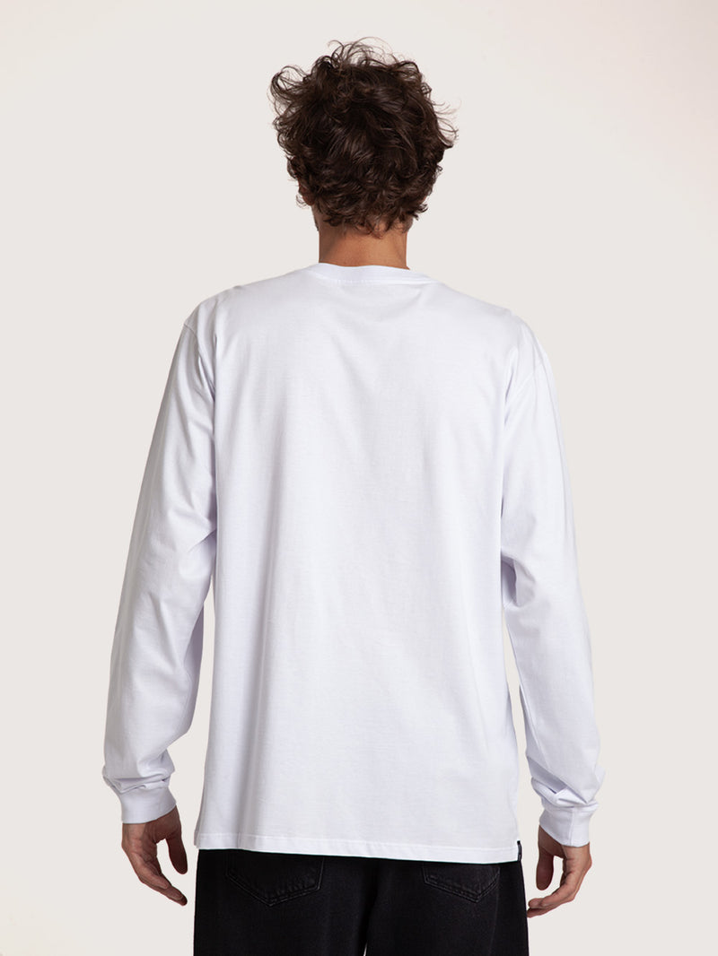 Camiseta Manga Longa Branca Masculina Hang Loose Share It