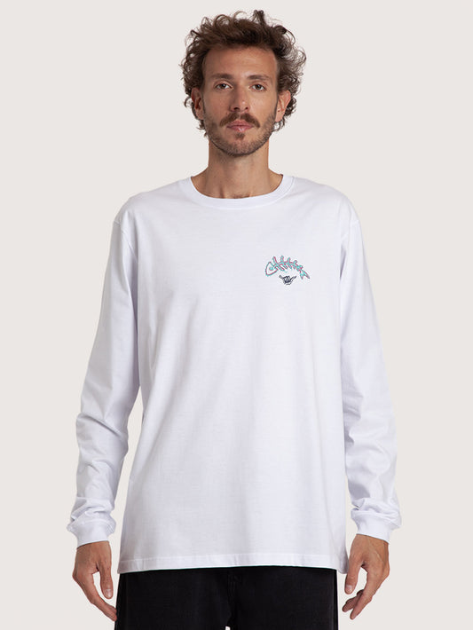 Camiseta Manga Longa Hang Loose Fish Branca