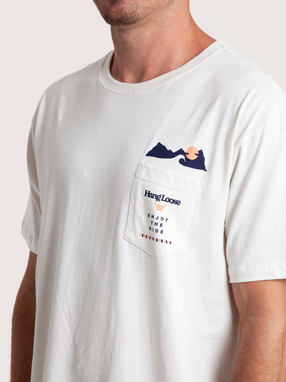 Camiseta Especial Hang Loose Pocket Off White