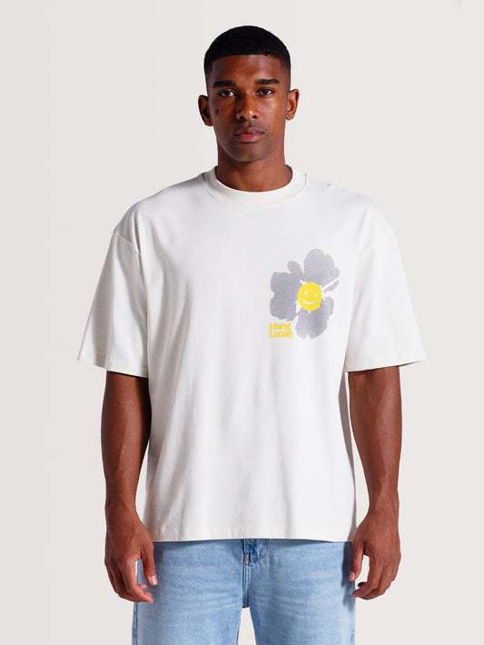 Camiseta Off White Manga Curta Especial Hang Loose Allover