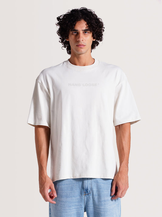 Camiseta Off White Manga Curta Especial Hang Loose Logo Loose