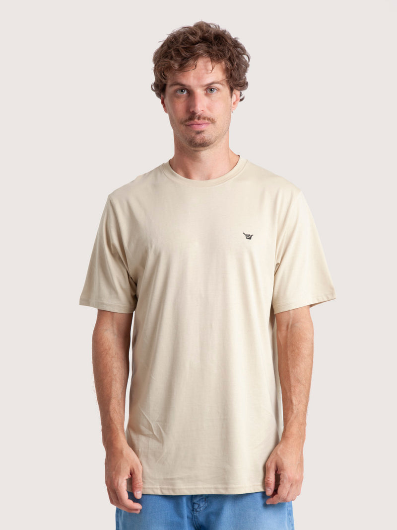 Camiseta Especial Hang Loose Basic Logo Caqui