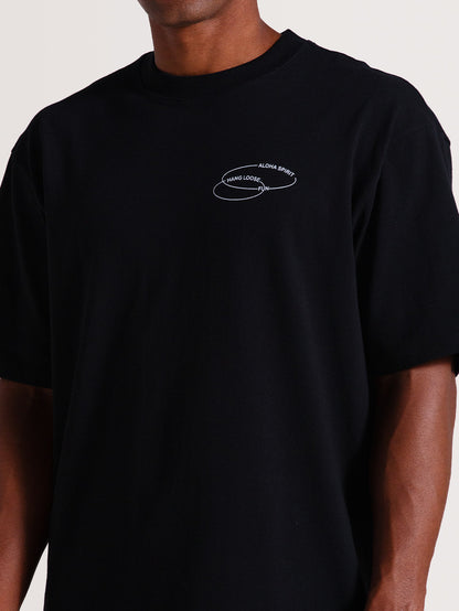 Camiseta Preta Manga Curta Especial Hang Loose New Order