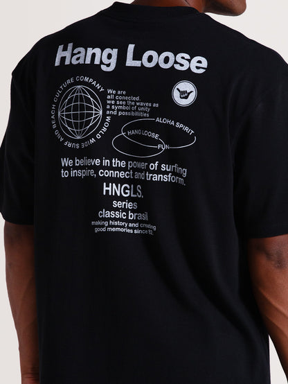 Camiseta Preta Manga Curta Especial Hang Loose New Order