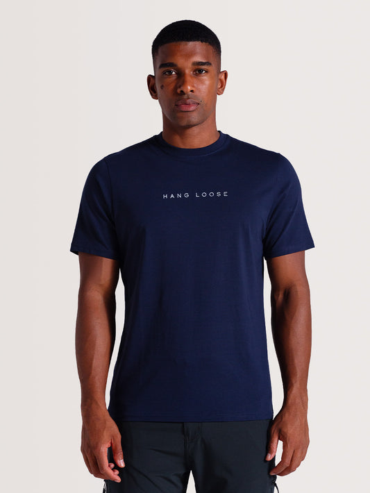 Camiseta Azul Marinho Manga Curta Especial Hang Loose Institution